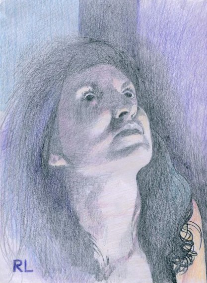 The Looker - colored pencil